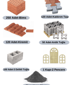 Minyatür Tuğla Antik Ev İnşaat Seti