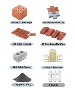 Minyatür Orta Paket İnşaat Seti (Çit+Kolon Üstü Taş)