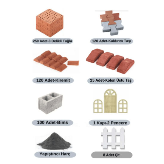 Minyatür Orta Paket İnşaat Seti (Çit+Kolon Üstü Taş) Minyatür Orta Paket İnşaat Seti (Çit+Kolon Üstü Taş)