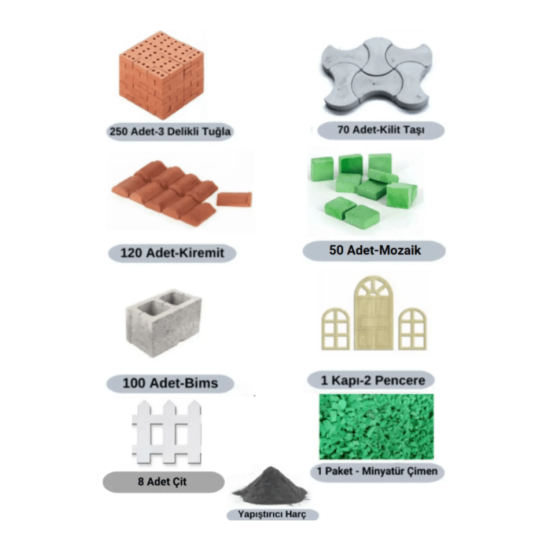 Minyatür Orta Paket İnşaat Seti (Kilit Taşı+Mozaik) Minyatür Orta Paket İnşaat Seti (Kilit Taşı+Mozaik)